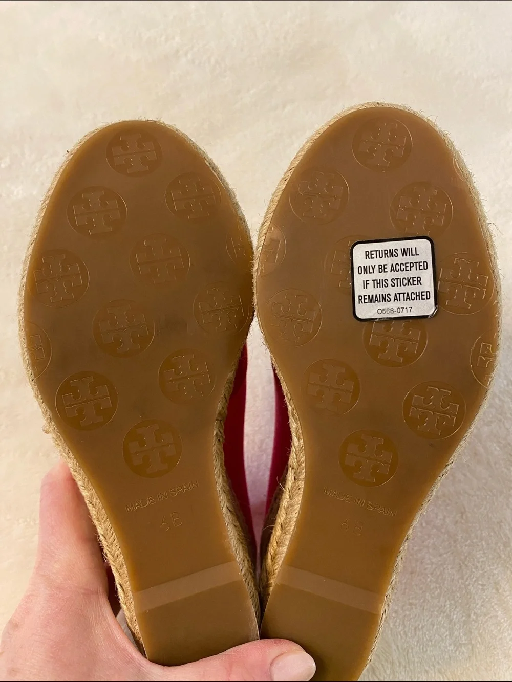 Tory Burch Filipa Colorblock Canvas Red and Pink Espadrilles 6